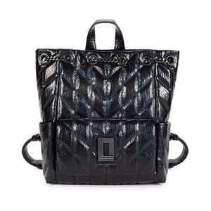 Karl Lagerfeld Lafayette Quilted Backpack in Black Gunmetal, LIKE NEW MSRP $398